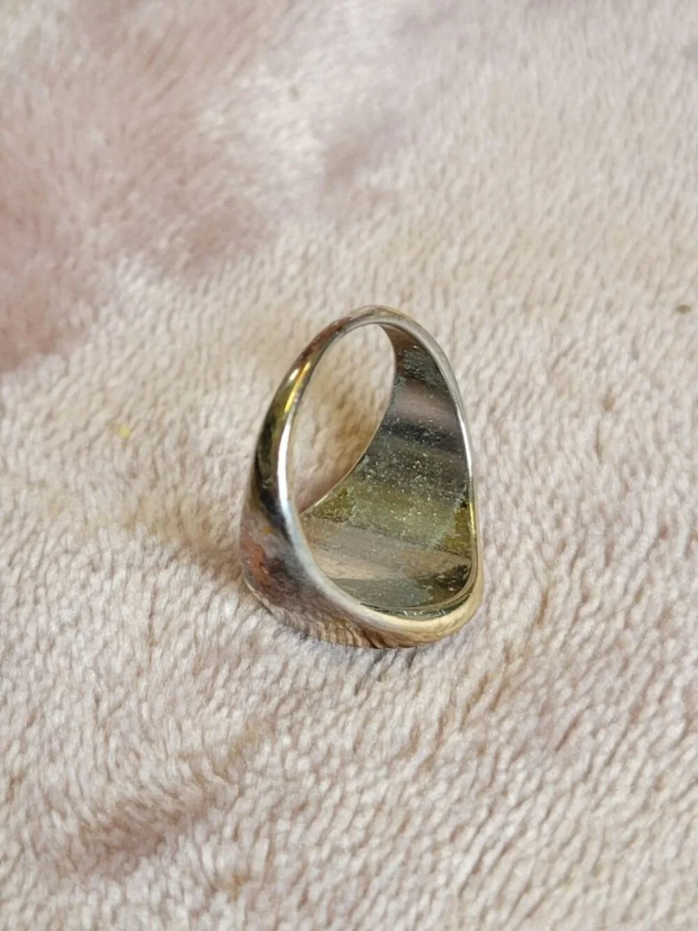 Vintage AVON? Black enamel Butterfly Silver Tone Ring Size 7 R1